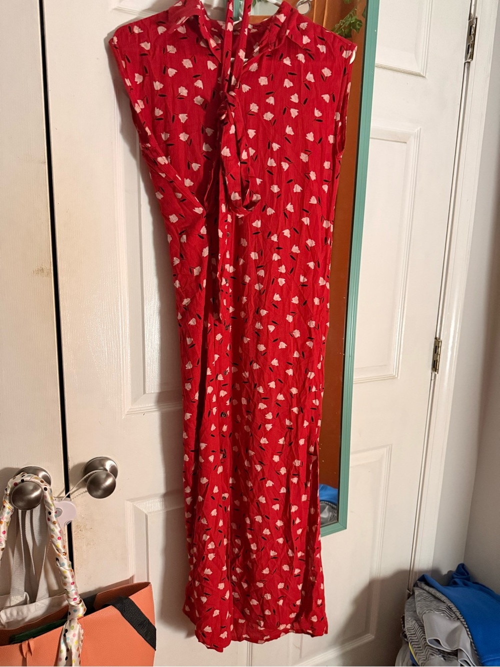 Billabong Red Floral Button-Front Dress
